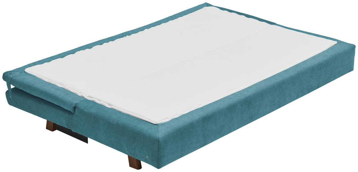 SCHLAFSOFA Flachgewebe Petrol  - Eichefarben/Petrol, KONVENTIONELL, Holz/Textil (205/85/98cm) - Carryhome