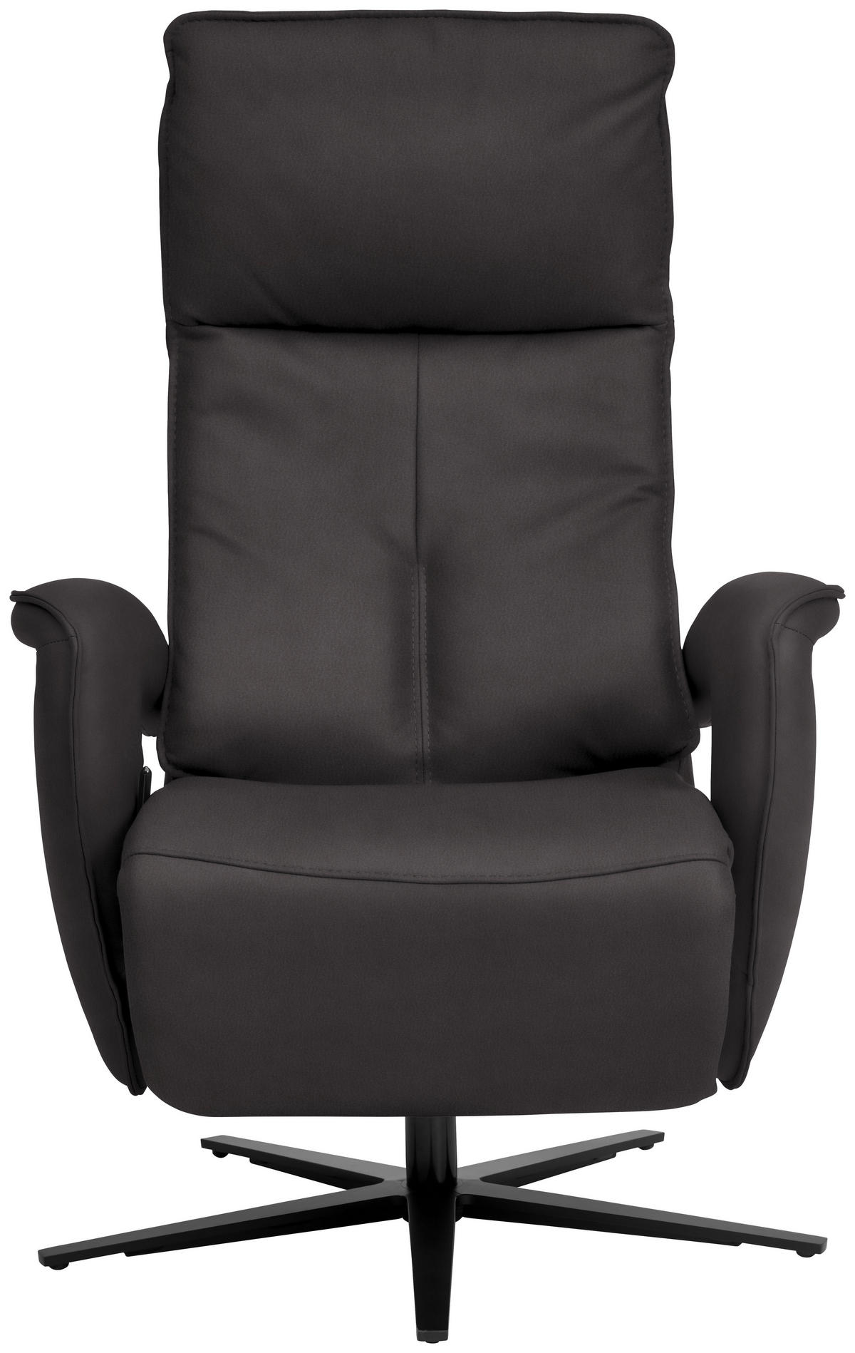 RELAXSESSEL in Leder Dunkelbraun  - Dunkelbraun/Schwarz, Design, Leder/Metall (77/119/87cm) - Valdera