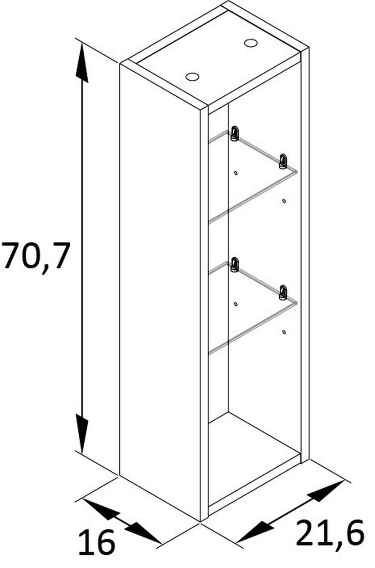 BADEZIMMER  in 165,2 cm  - Eichefarben/Anthrazit, KONVENTIONELL, Glas/Keramik (165,2cm) - Stylife