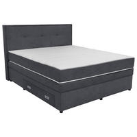 BOXSPRING KREVET 180/200 cm     tamno siva  - tamno siva/crna, Moderno, drvni materijal/tekstil (180/200cm) - Hom`in