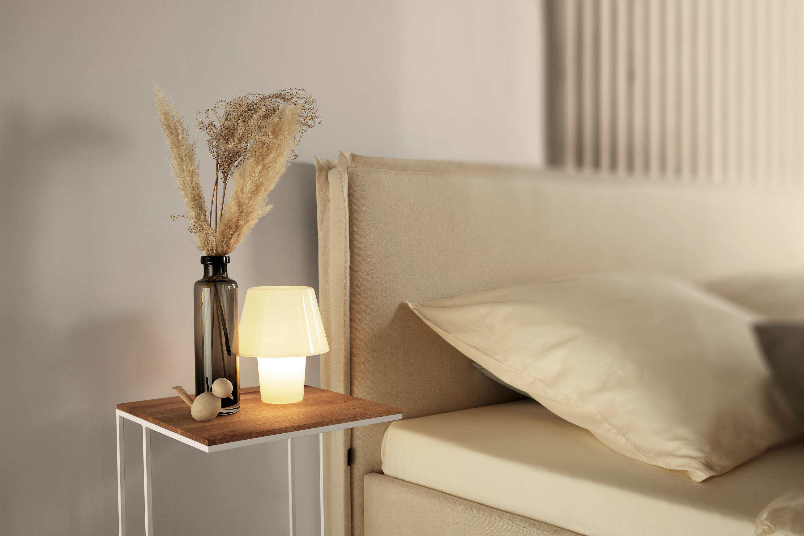 POLSTERBETT ELOS gepolstertes Kopfteil 180/200 cm  in Beige  - Anthrazit/Beige, Design, Textil/Metall (180/200cm) - Musterring