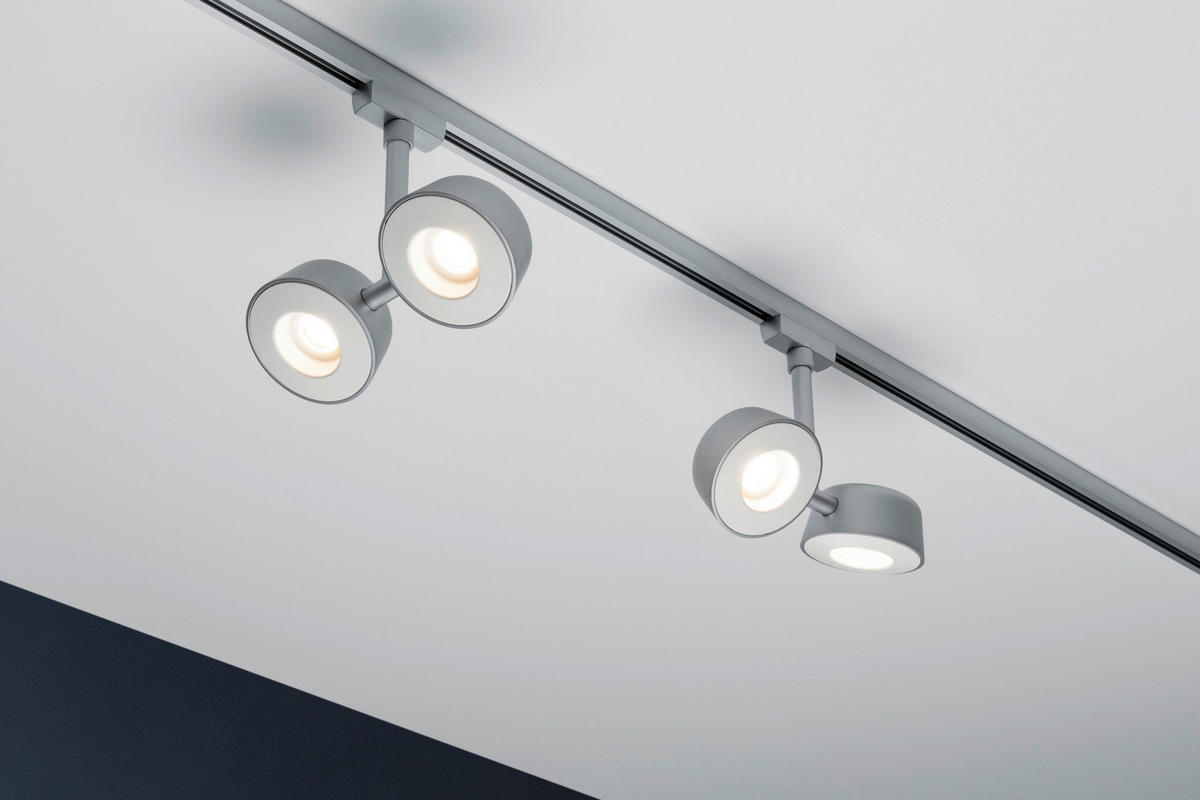 URAIL SCHIENENSYSTEM-STRAHLER - Chromfarben, Design, Kunststoff/Metall (19/18/4cm) - Paulmann