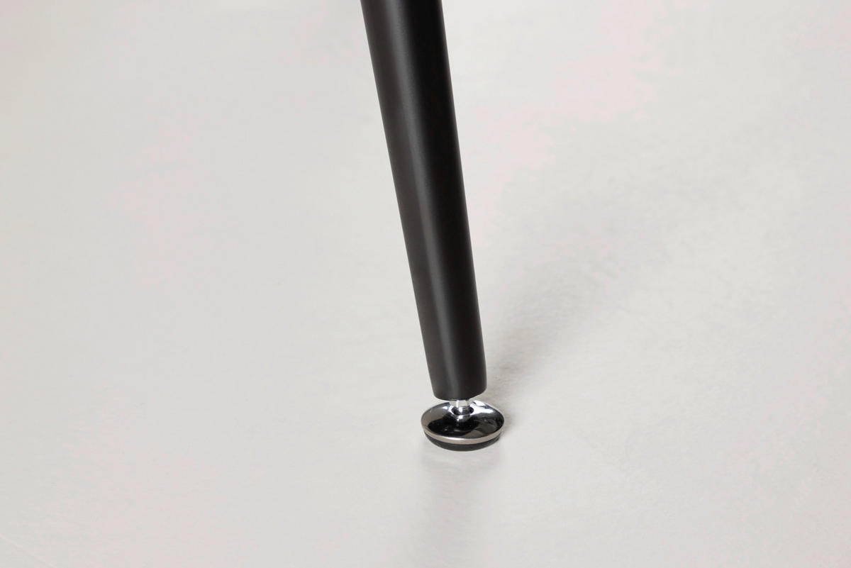 ESSTISCH in Metall, Holzwerkstoff 115/115/75 cm  - Schwarz, Design, Holzwerkstoff/Metall (115/115/75cm) - Livetastic