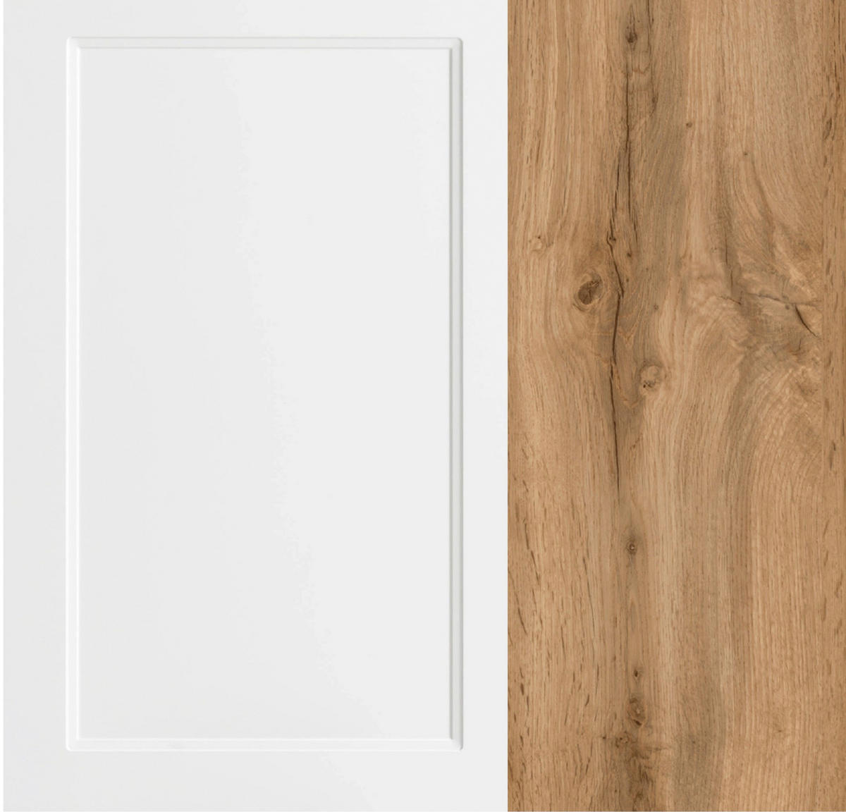 KÜCHENBLOCK 420 cm   in Weiss, Eiche Wotan  - Weiss/Eiche Wotan, Lifestyle, Holzwerkstoff/Metall (420cm) - Held