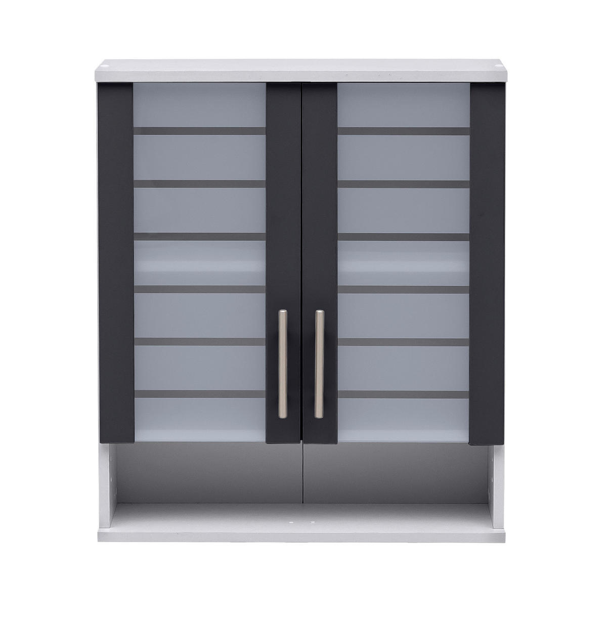 HÄNGESCHRANK 59,8/70,8/20,5 cm  - Edelstahlfarben/Anthrazit, MODERN, Glas/Holzwerkstoff (59,8/70,8/20,5cm) - MID.YOU