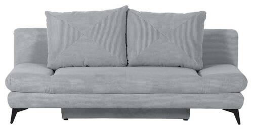 SCHLAFSOFA Cord Hellgrau  - Hellgrau/Schwarz, KONVENTIONELL, Textil/Metall (200/78/95cm) - home24