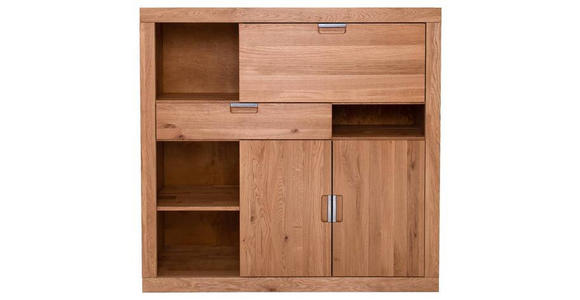 HIGHBOARD  in 132/126/42 cm  - Wildeiche/Alufarben, Natur, Holz (132/126/42cm) - Carryhome