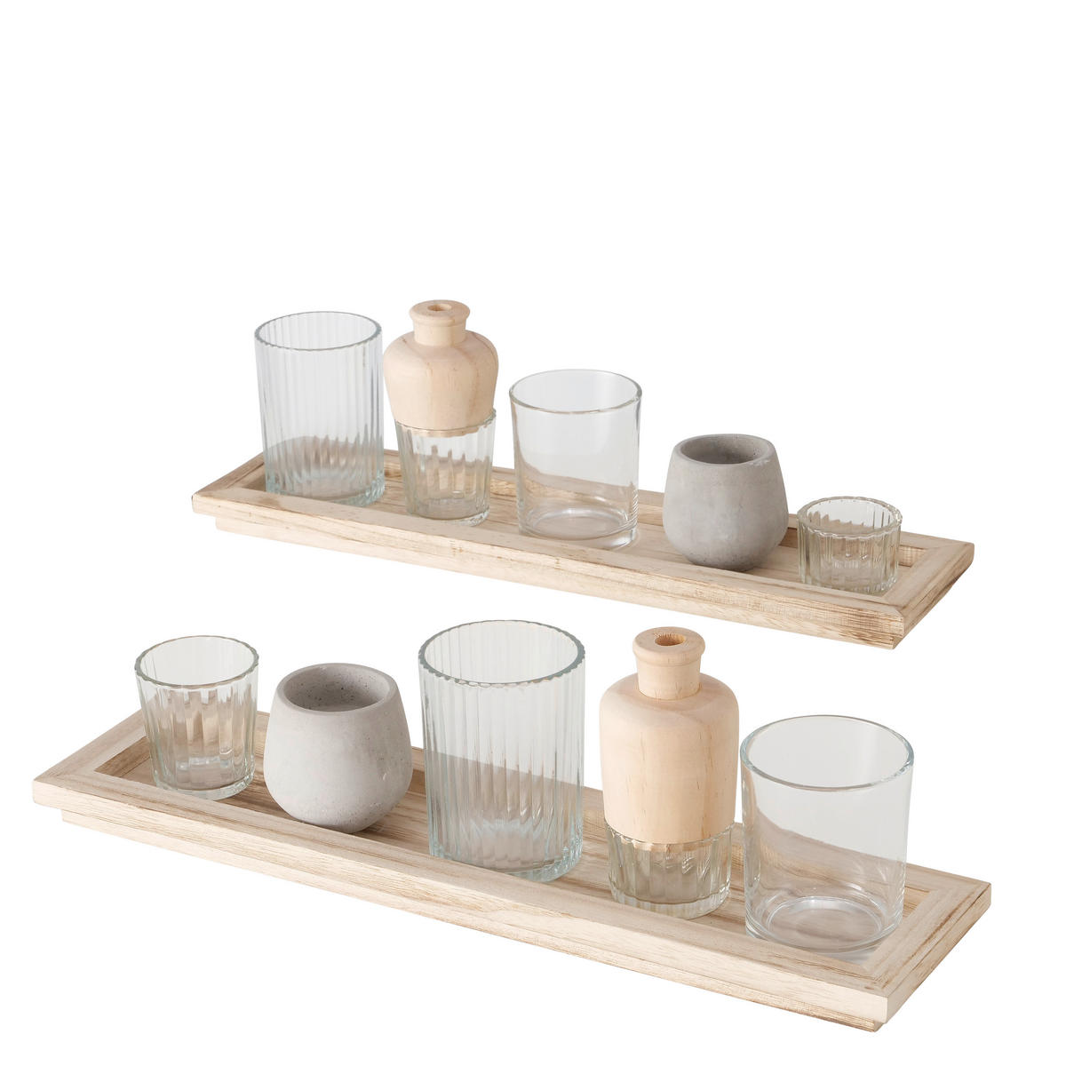 DEKOR TÁLCA    - natúr színű/áttetsző, Basics, kő/Üveg (42/11/14cm)