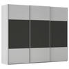 SCHWEBETÜRENSCHRANK 271/223/68 cm 3-türig Graphitfarben, Grau  - Alufarben/Graphitfarben, KONVENTIONELL, Holzwerkstoff/Metall (271/223/68cm) - Novel