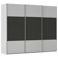 SCHWEBETÜRENSCHRANK 271/223/68 cm 3-türig Graphitfarben, Grau  - Alufarben/Graphitfarben, KONVENTIONELL, Holzwerkstoff/Metall (271/223/68cm) - Novel