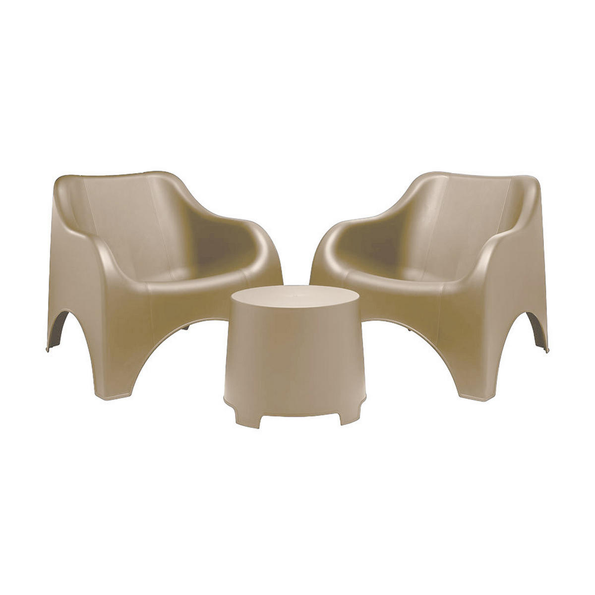 BALKONSET  3-teilig  - Taupe, MODERN, Kunststoff