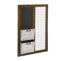 WANDREGAL Tanne massiv Braun, Grau  - Braun/Grau, Basics, Holz/Metall (48/8/75cm) - Landscape