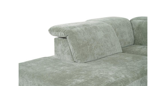 ECKSOFA Mintgrün Chenille Kopfteilverstellung, Sitztiefenverstellung  - Schwarz/Mintgrün, Design, Textil/Metall (243/307cm) - Xora