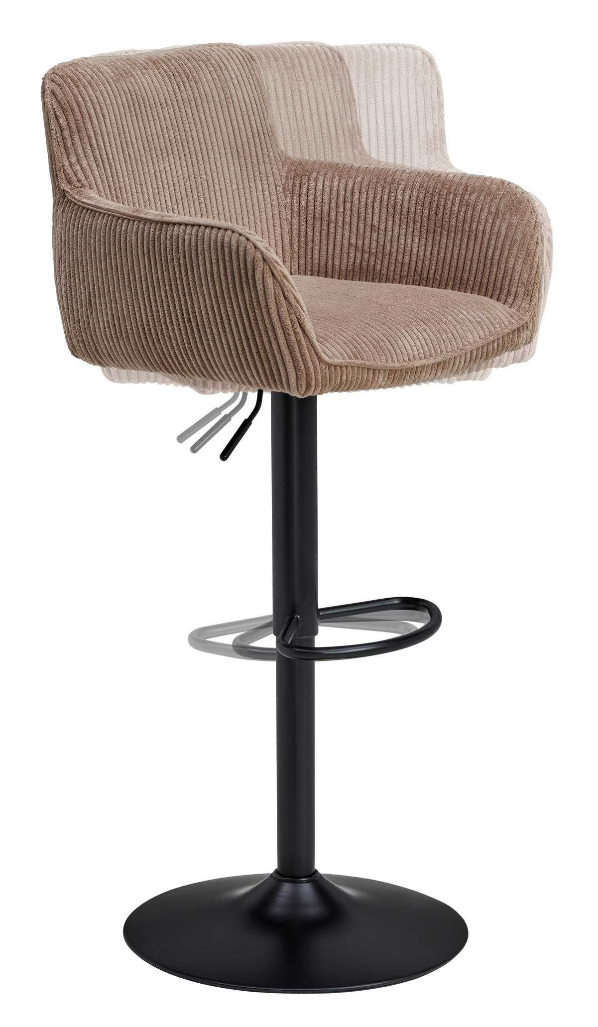 BARHOCKER in Schwarz, Hellbraun  - Hellbraun/Schwarz, MODERN, Textil/Metall (55/91.5-113/52cm) - Livetastic