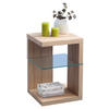 BEISTELLTISCH 40/40/60 cm Sonoma Eiche quadratisch  - Sonoma Eiche, Basics, Glas/Holzwerkstoff (40/40/60cm) - Xora