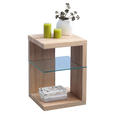 BEISTELLTISCH 40/40/60 cm Sonoma Eiche quadratisch  - Sonoma Eiche, Basics, Glas/Holzwerkstoff (40/40/60cm) - Xora