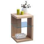 BEISTELLTISCH in Glas, Holzwerkstoff 40/40/60 cm  - Sonoma Eiche, Basics, Glas/Holzwerkstoff (40/40/60cm) - Xora
