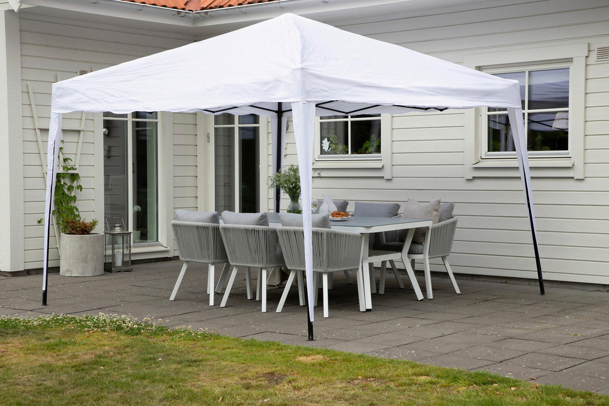 PERGOLA 295/295/250 cm   - Weiß, MODERN, Textil/Metall (295/295/250cm) - Gardenson