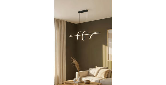 LED-HÄNGELEUCHTE Segin 101/25/150 cm  - Schwarz, Design, Kunststoff/Metall (101/25/150cm) - Novel