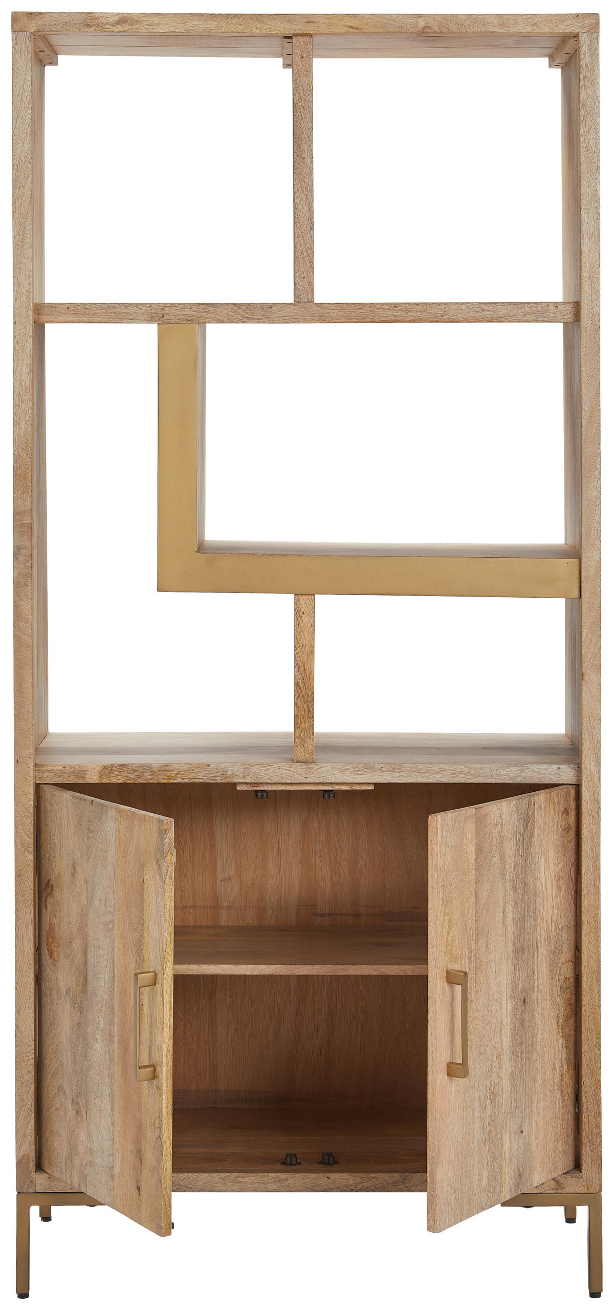 REGAL  88/192/40 cm Naturfarben, Goldfarben  - Goldfarben/Naturfarben, Natur, Holz/Metall (88/192/40cm) - MID.YOU