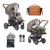 KINDERWAGENSET F4 Air+  - Cognac/Schwarz, Basics, Textil/Metall (57/129/100cm) - Gesslein
