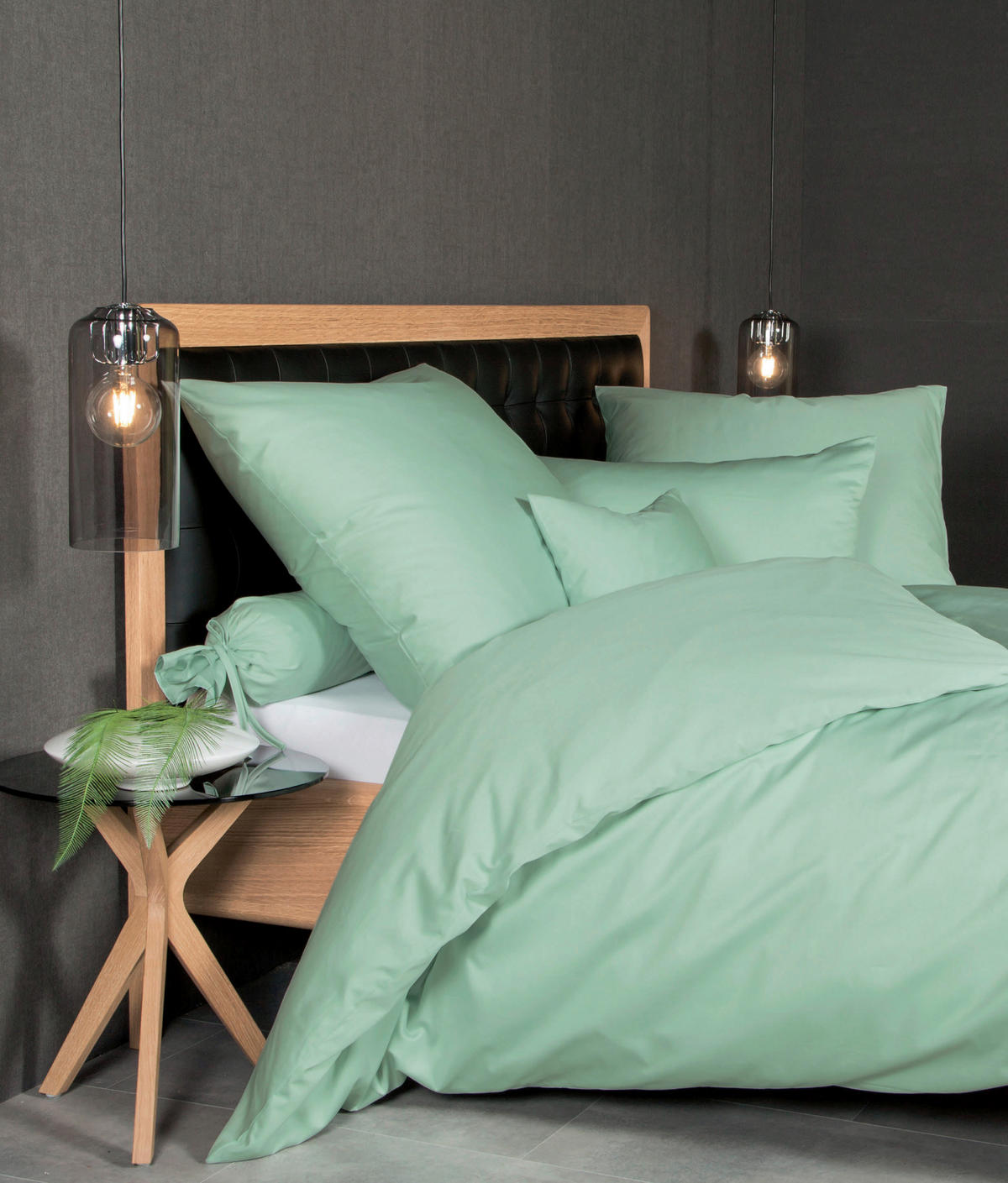 BETTWÄSCHE Giacomo Makosatin 240/220 cm  - Jadegrün, Basics, Textil (240/220cm) - Janine