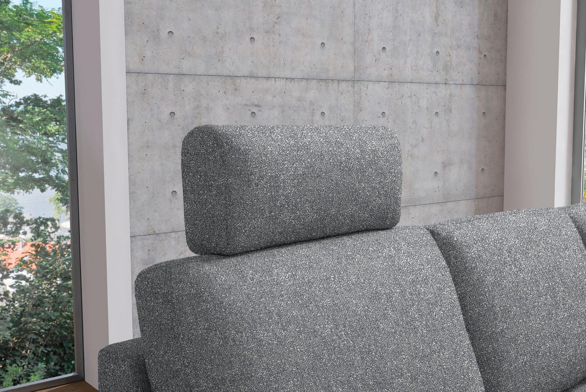 ECKSOFA  in Mikrovelours Grau  248/160 cm  - Alufarben/Grau, Design, Textil/Metall (248/160cm) - Sedda