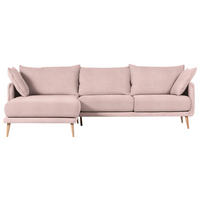 ECKSOFA in Mikrofaser Rosa  - Buchefarben/Rosa, Design, Holz/Textil (160/270cm) - MID.YOU