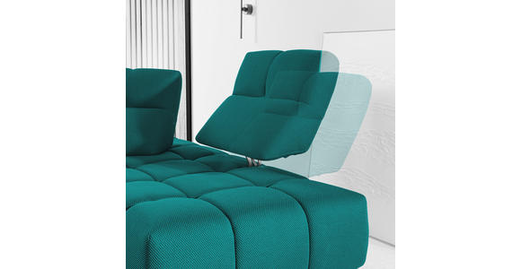 ECKSOFA in Struktur Türkis 313/233 cm - Türkis/Schwarz, Design, Kunststoff/Textil (313/233cm) - Emilio Belluti