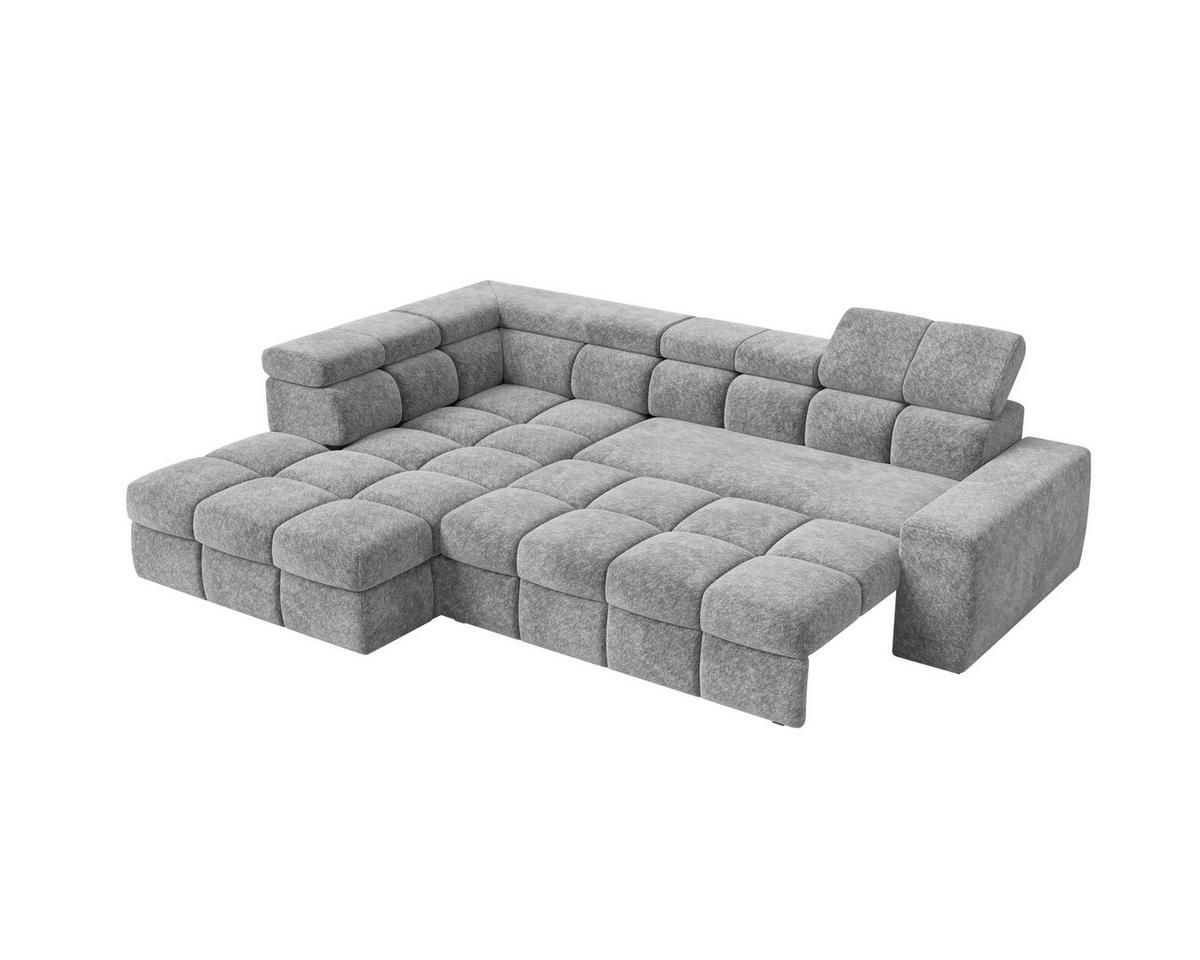 ECKSOFA  in Chenille Dunkelgrau  - Dunkelgrau/Schwarz, MODERN, Kunststoff/Textil (204/292cm) - Milino