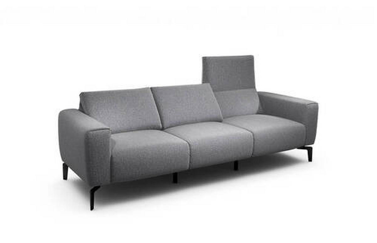 3-SITZER-SOFA in Chenille Anthrazit  - Anthrazit/Schwarz, Design, Textil/Metall (250/86/86-94cm) - SENSOO