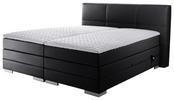 BOXSPRINGBETT 160/200 cm  in Schwarz  - Silberfarben/Schwarz, MODERN, Holzwerkstoff/Textil (160/200cm) - Livetastic