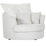 SESSEL in Flachgewebe Weiß  - Schwarz/Weiß, KONVENTIONELL, Textil/Metall (115/72/115cm) - Carryhome