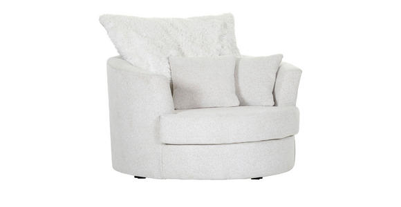 SESSEL Flachgewebe Weiß    - Schwarz/Weiß, KONVENTIONELL, Textil/Metall (115/72/115cm) - Ambia Home