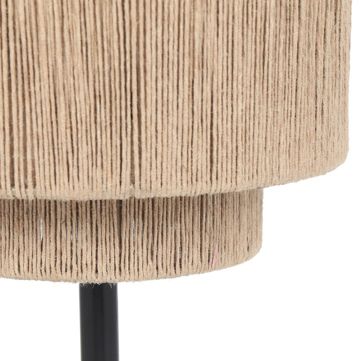 TISCHLEUCHTE - Schwarz/Naturfarben, Natur, Textil/Metall (21/45cm) - Trio Leuchten