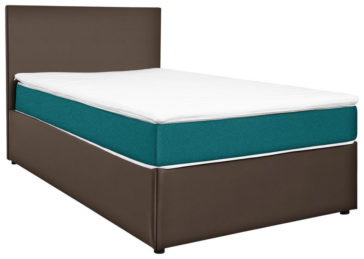 BOXBETT 180/200 cm  in Grau, Türkis  - Türkis/Grau, KONVENTIONELL, Holz/Holzwerkstoff (180/200cm) - Carryhome