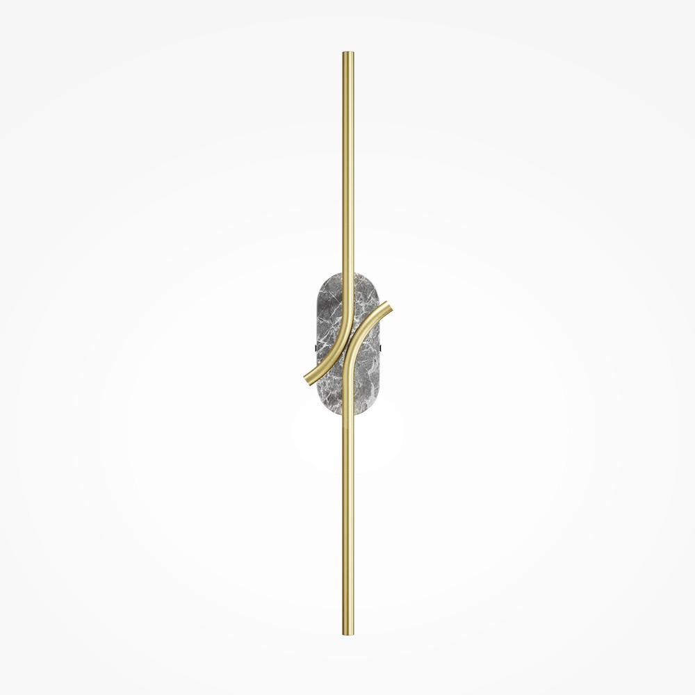 WANDLEUCHTE 9,7/8,6/63 cm  - Messingfarben/Grau, MODERN, Stein (9,7/8,6/63cm) - MAYTONI