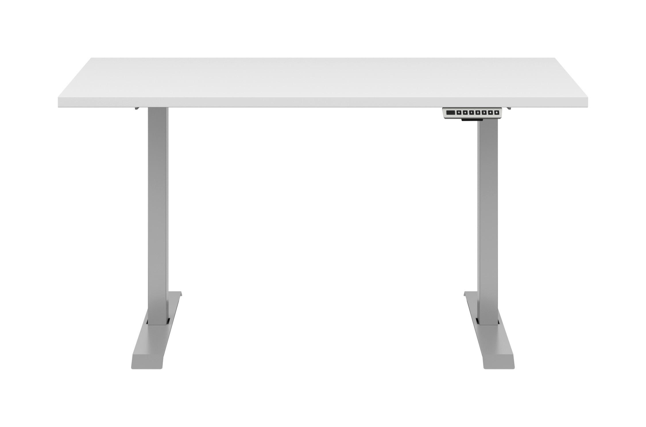 SCHREIBTISCH 135/68/72 cm  in Weiß  - Silberfarben/Weiß, KONVENTIONELL, Holzwerkstoff/Metall (135/68/72cm) - Voleo