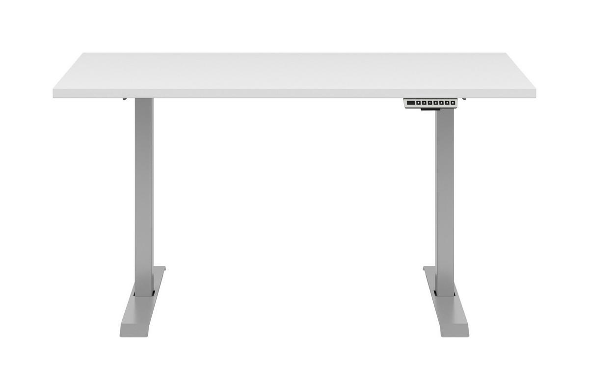 PISALNA MIZA leseni material bela  - srebrne barve/bela, Konvencionalno, kovina/leseni material (135/68/72cm) - Voleo