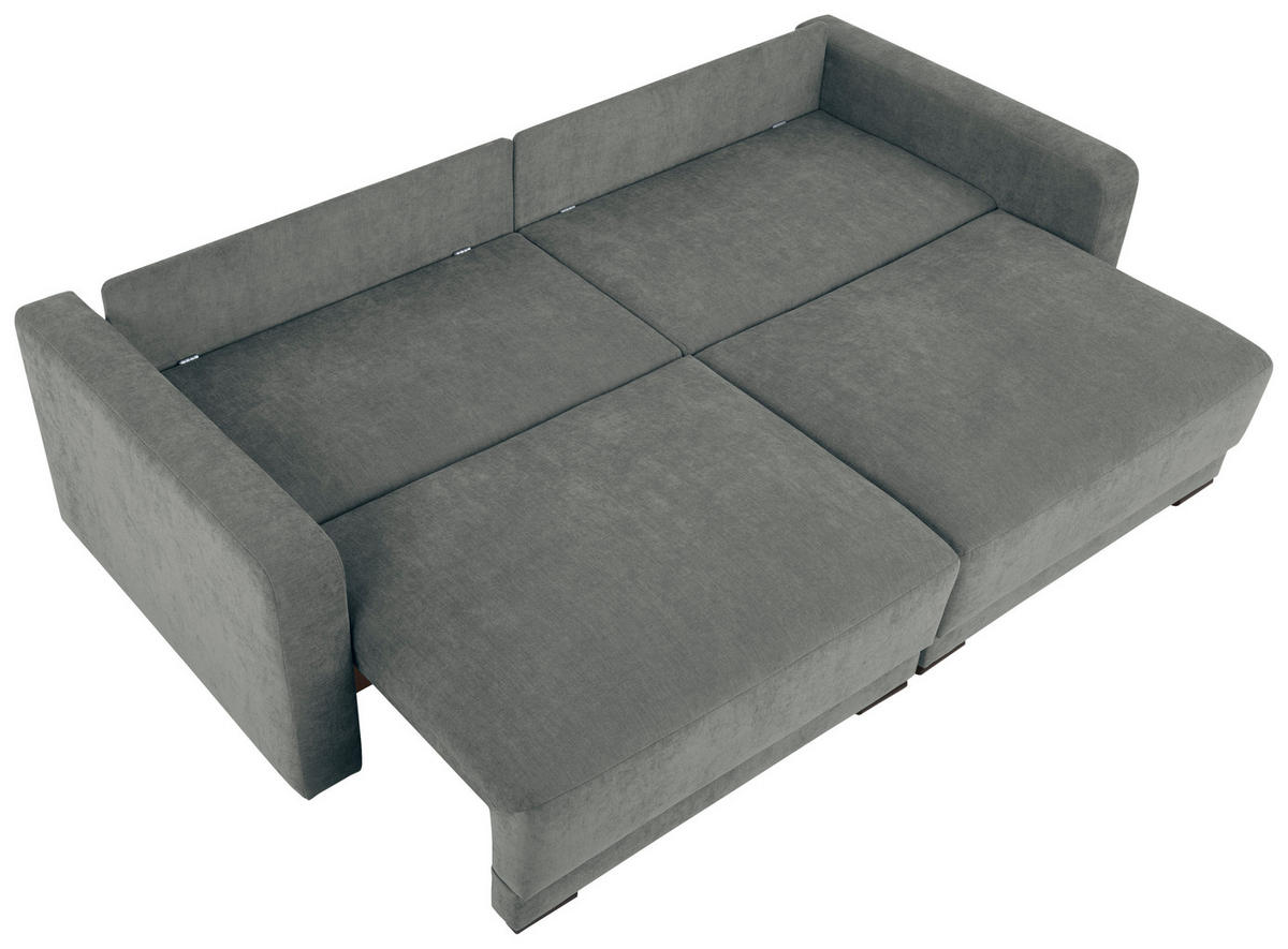 2-SITZER-SOFA in Chenille Grau  - Schwarz/Grau, Konventionell, Kunststoff/Textil (233/90/110cm) - MID.YOU
