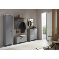 GARDEROBENBANK  in 93/49/36 cm  - Eichefarben/Alufarben, Design, Holz/Metall (93/49/36cm) - Dieter Knoll