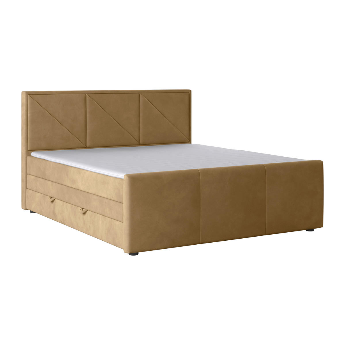 BOXSPRINGBETT 180/200 cm  in Beige  - Beige/Schwarz, MODERN, Holz/Kunststoff (180/200cm) - MID.YOU