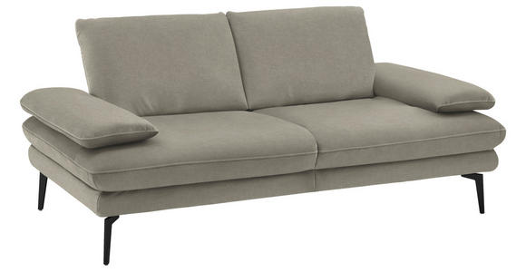 2,5-SITZER in Velours Platinfarben - Platinfarben/Beige, Design, Textil/Metall (196/89/104cm) - Dieter Knoll