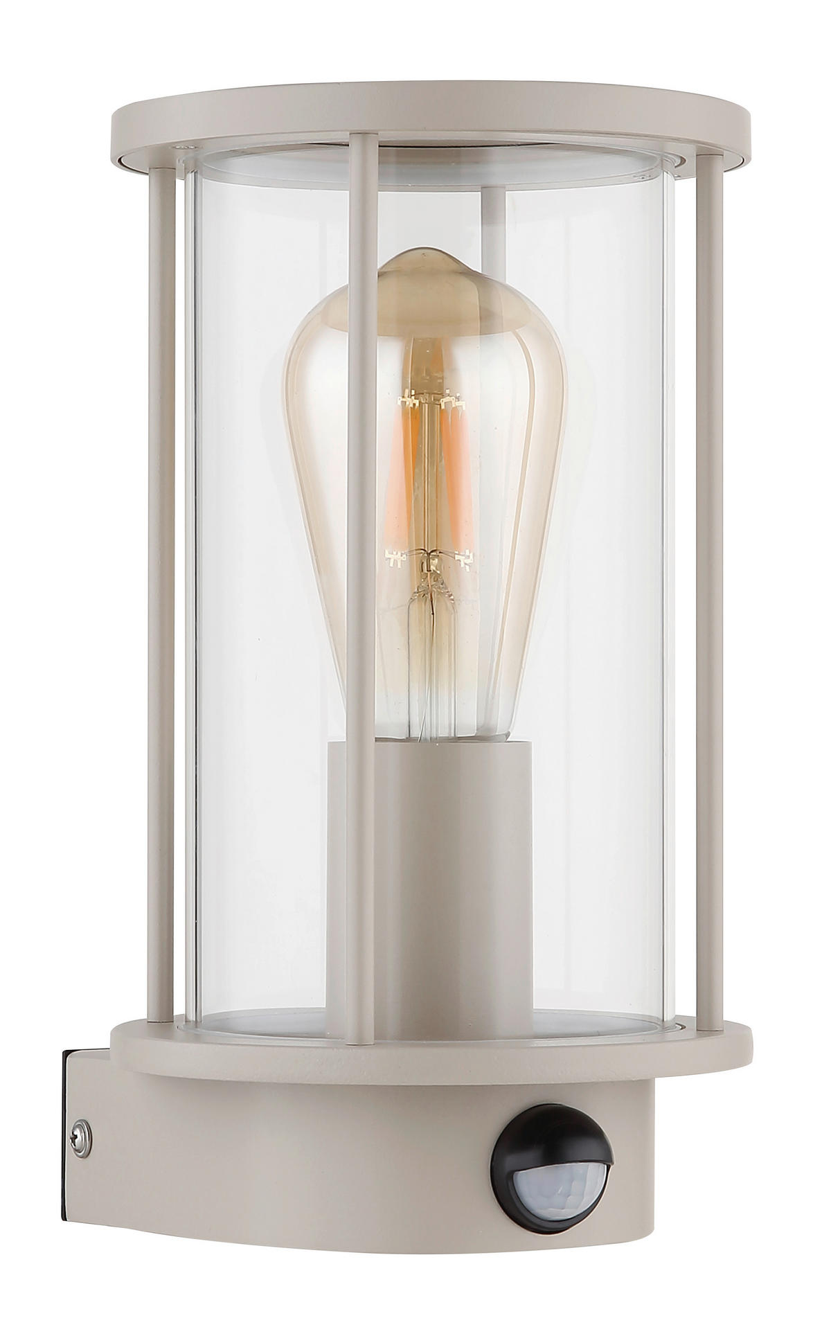 AUSSENLEUCHTE Gracey 14,3/15,2/25,2 cm  - Sandfarben/Klar, KONVENTIONELL, Glas/Metall (14,3/15,2/25,2cm) - Globo