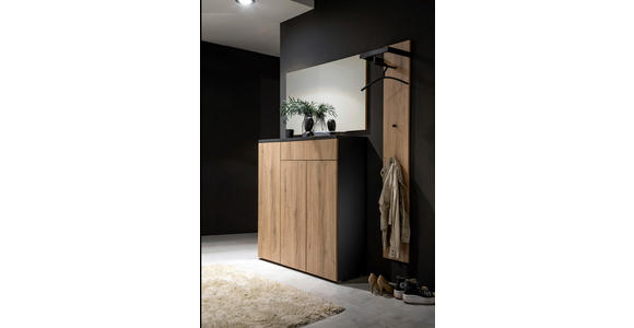 GARDEROBE 3-teilig in 160/200/39 cm - Eichefarben/Anthrazit, Design, Holzwerkstoff (160/200/39cm) - Moderano