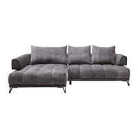 HÖRNSOFFA i grafitfärgad  - grafitfärgad/svart, Modern, metall/textil (184/262cm) - MID.YOU