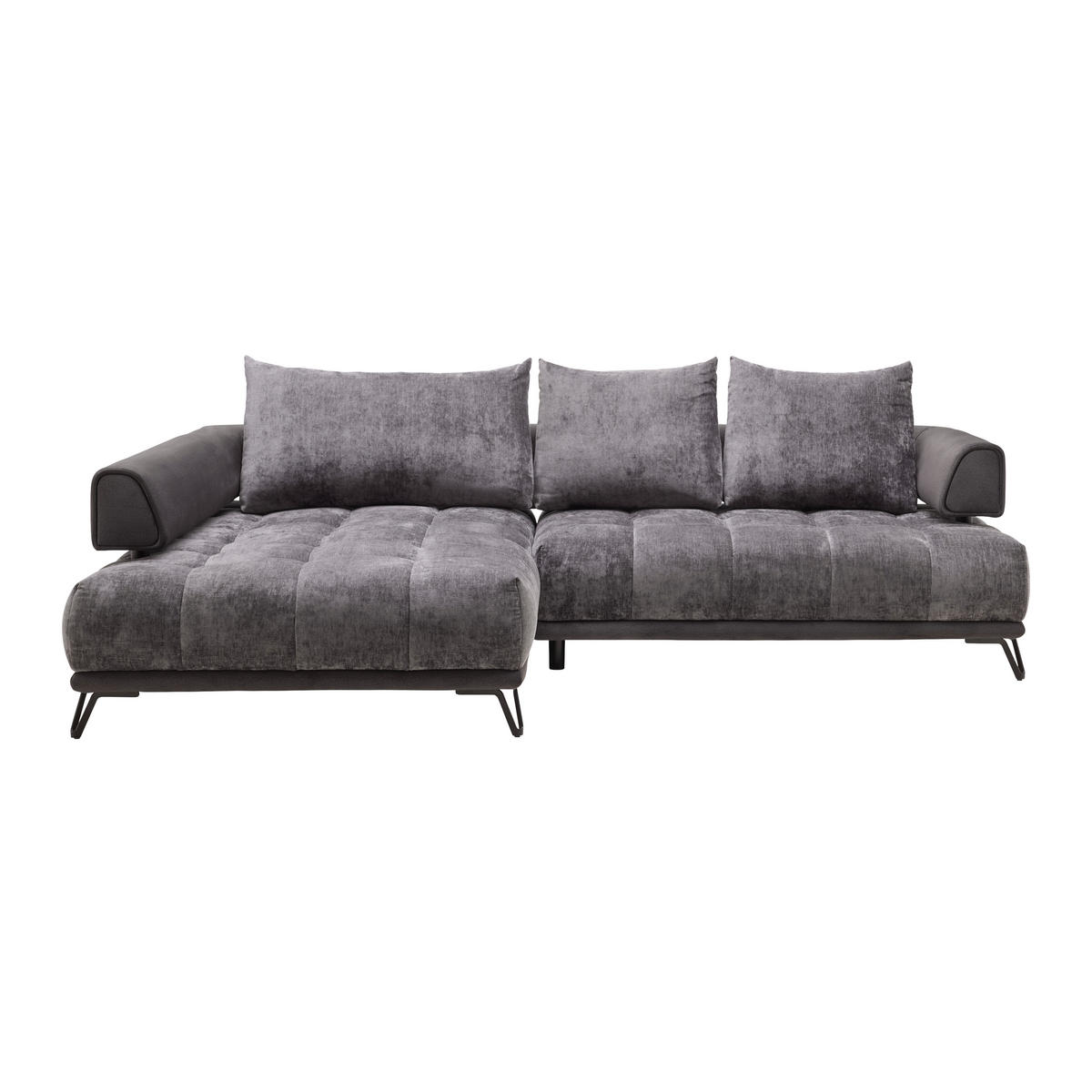 HÖRNSOFFA i grafitfärgad  - grafitfärgad/svart, Modern, metall/textil (184/262cm) - MID.YOU