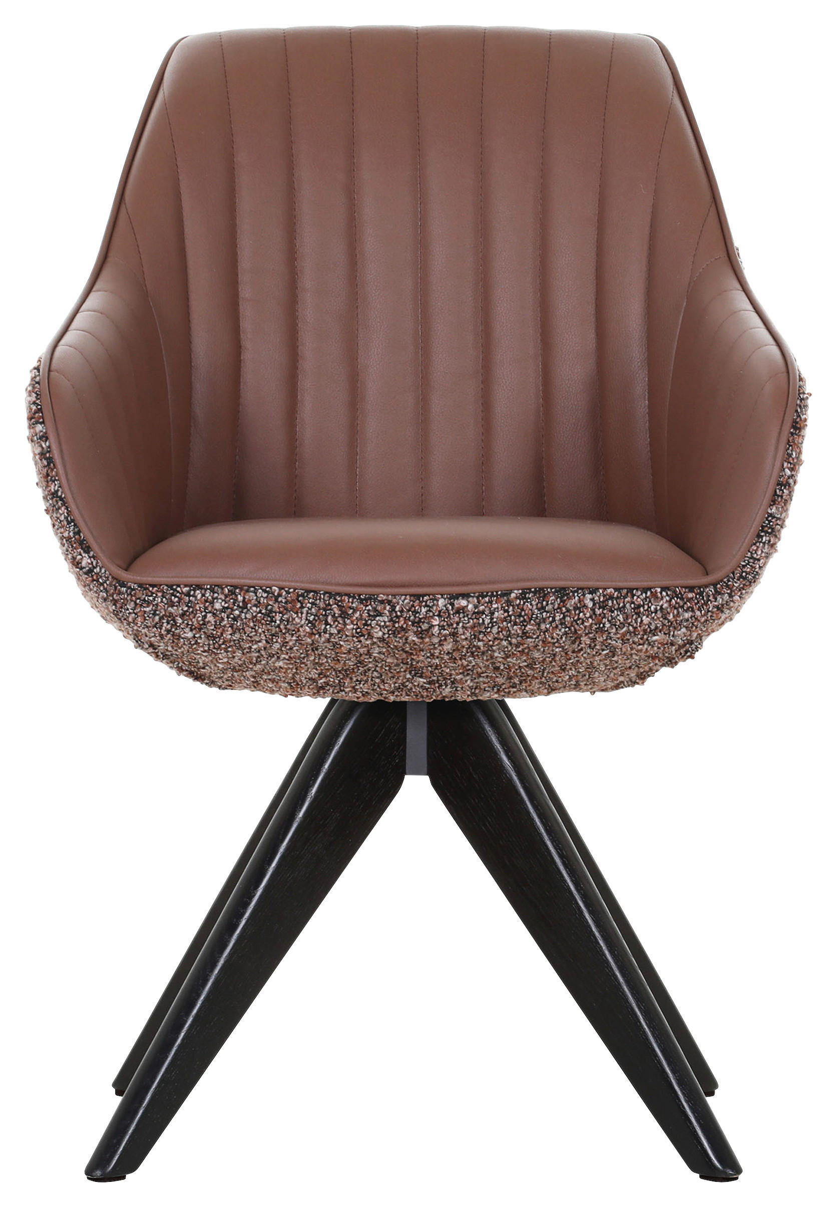 KAROSSZÉK tölgyfa színű, konyak  - tölgyfa színű/fekete, Konventionell, textil/fa (60/83/65cm) - Ambia Home