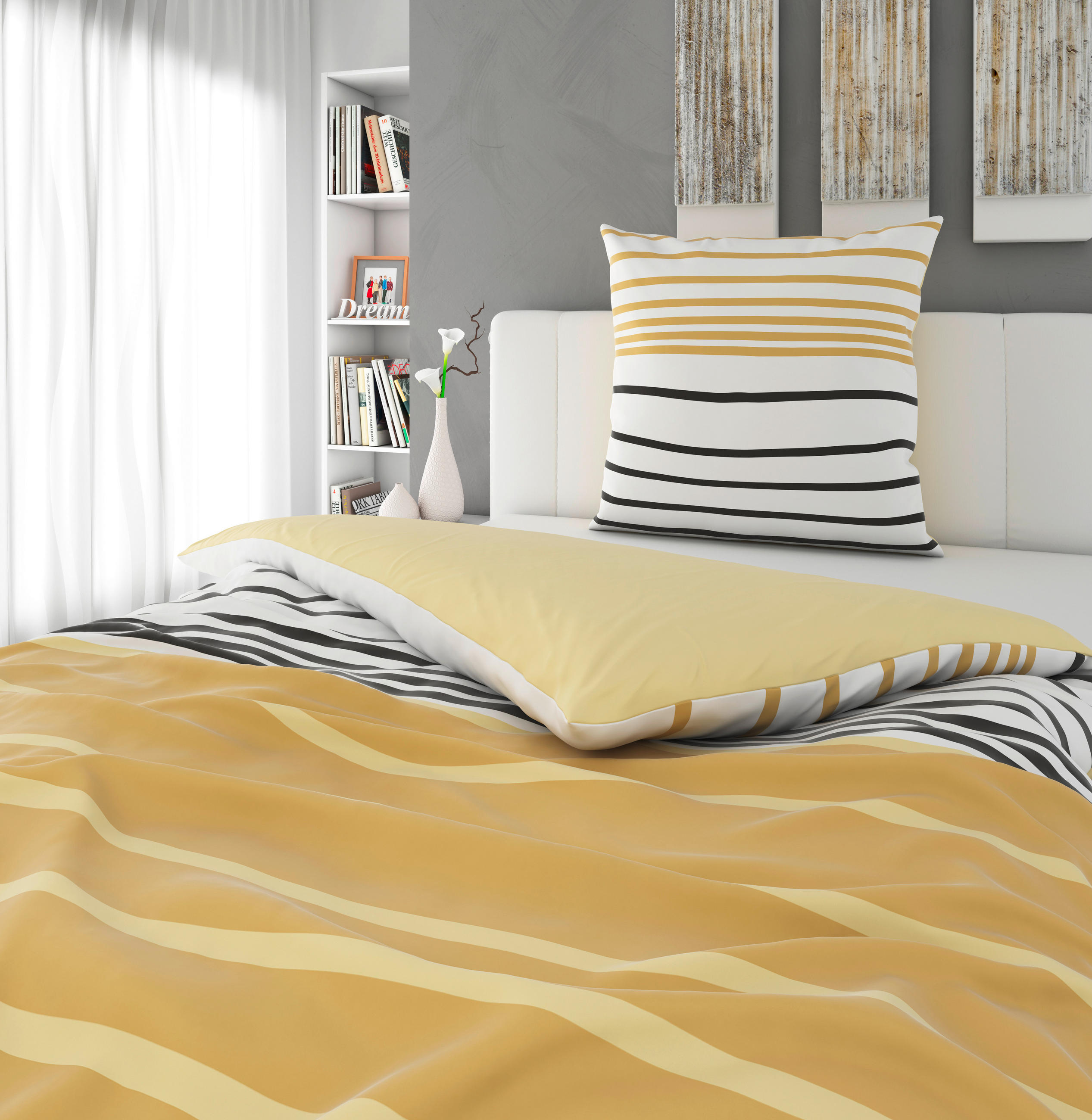 OBOJSTRANNÁ POSTEĽNÁ BIELIZEŇ, žltá, 135/200 cm - žltá, Design, textil (135/200cm) - Esposa