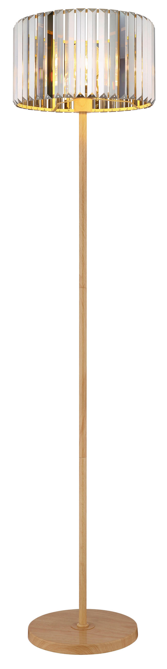 STOJACÍ LAMPA, 35/150 cm  - šedá/hnědá, Trend, kov/sklo (35/150cm)
